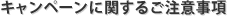 キャンペーンに関するご注意事項