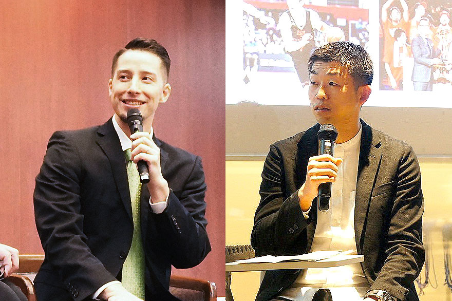 イベント登壇者の佐々木クリス氏と正中岳城氏の写真