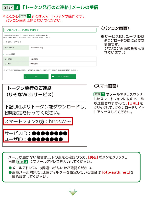 STEP3「トークン発行のご連絡」メールの受信