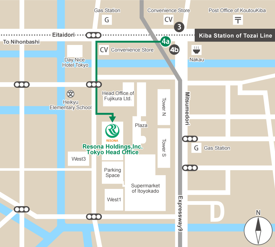 Tokyo head office map