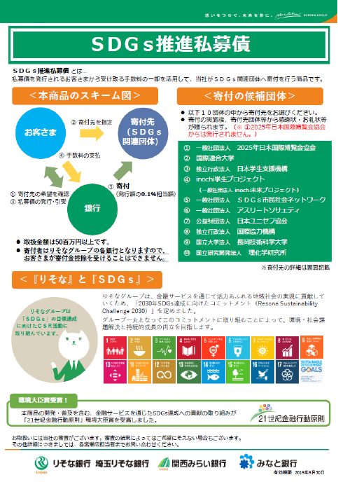 SDGs推進私募債イメージ