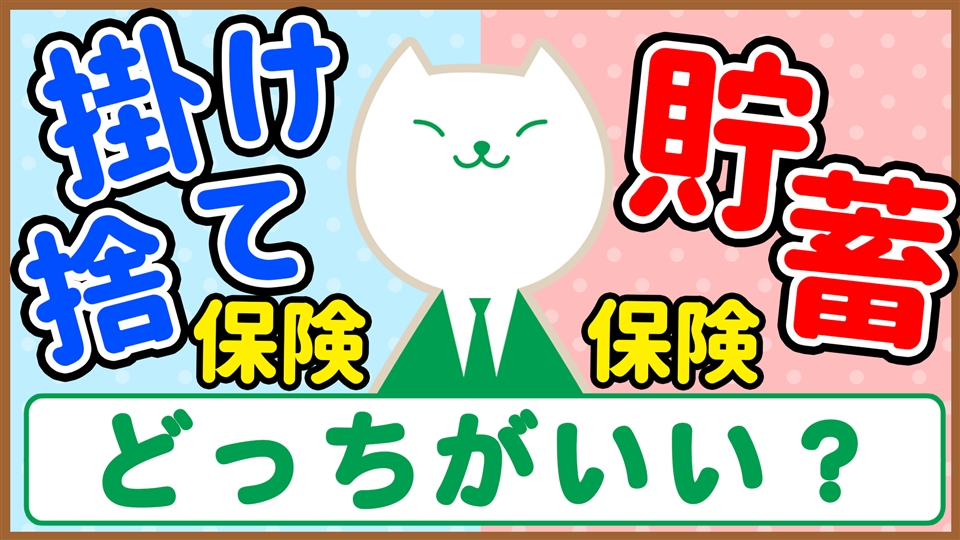 「掛け捨て型と貯蓄型の違い！メリットデメリット徹底比較！」動画へのリンク