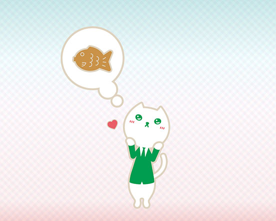 たい焼きを思い浮かべてほっこりしているりそにゃ の壁紙